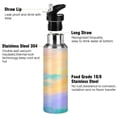 thumbnail image 3 of 600ml Vacuum Insulated Sports Water Bottle with Foldable Straw Stainless Steel Portable Thermos Cup Sky with Sunset, 3 of 7