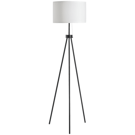 HOMCOM 59.75" Floor Lamp Standing Lamp Fabric Lampshade E26 Lamp Holder Steel Tripod Living Room