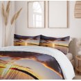 thumbnail image 6 of Ambesonne Coastal Duvet Cover Set, Lake Rotorua at Sunrise, 2-Calking, Yellow Red Black, 6 of 7