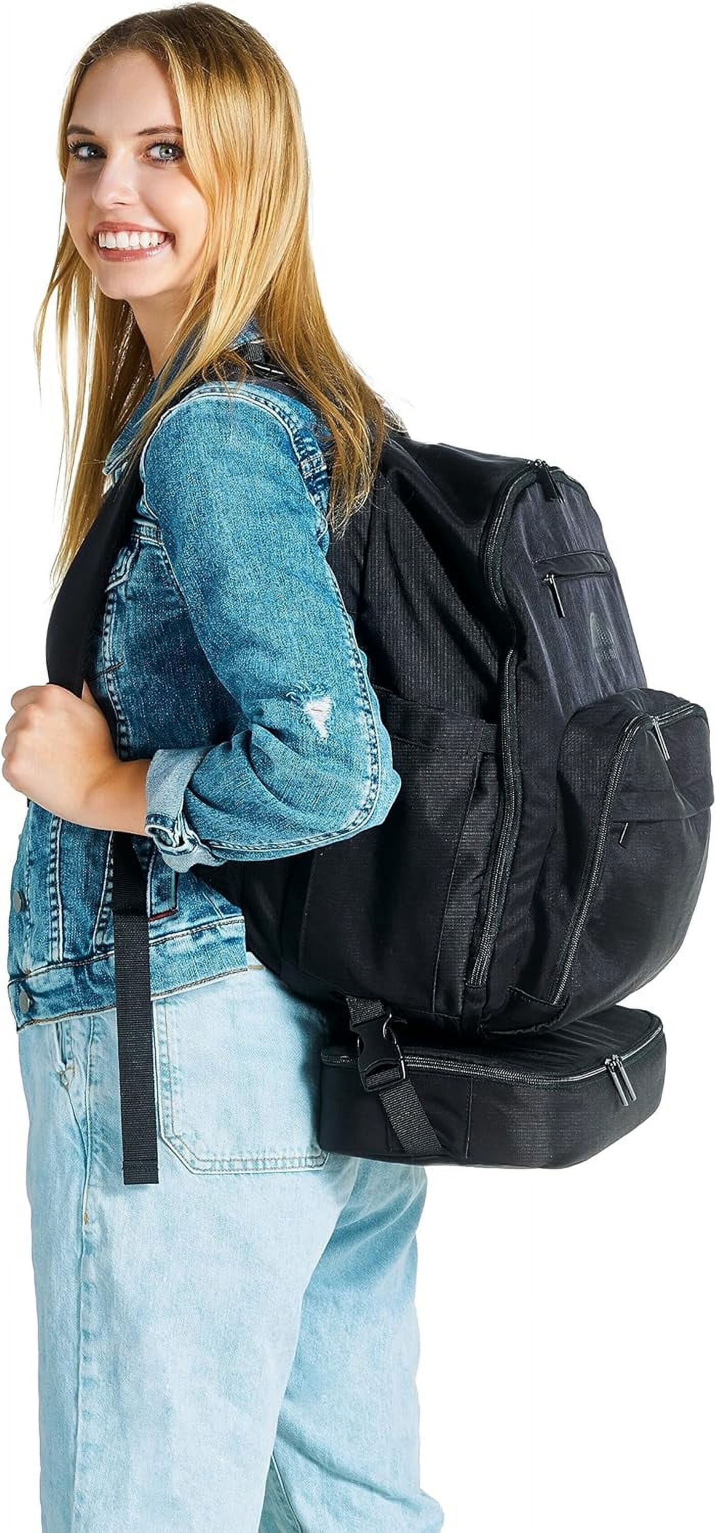 uninni Diaper Baby Bag Backpack for Moms and Dads with Baby Boys and Girls, Portable Changing Pad, Removable Waterproof Pacifier Case, Stroller Straps, Insulated Bottle Pockets, Black