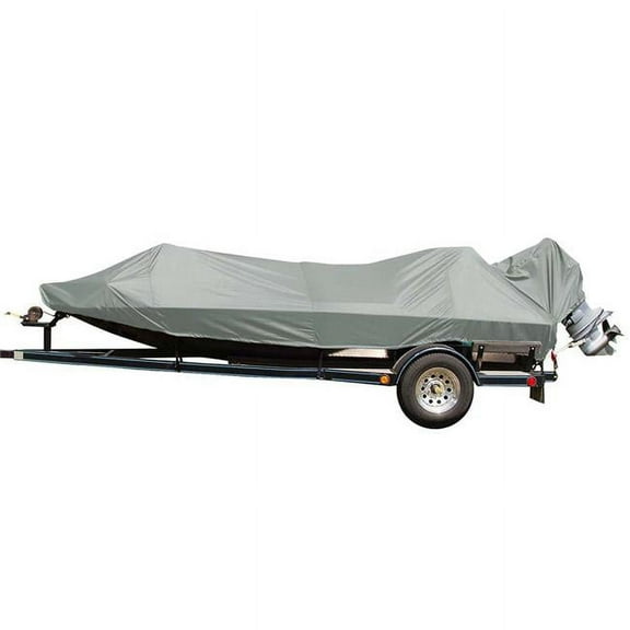 Carver CRV77817EF-10 17 O-B Boat Cover Jon Style Bass Extra Wide with Pedestal Seats - Slate Gray