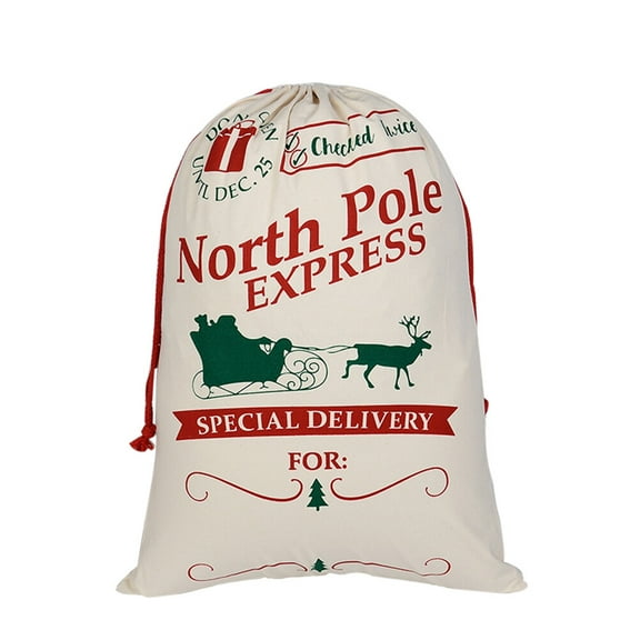 Santa Claus Holiday Gift Bag Christmas Canvas Bag Festival Fabric Bag Fabric Gifts Bag(HK-19)