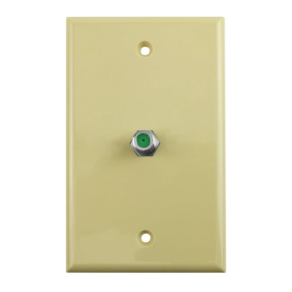 Construct Pro Single Gang Wall Plate with 3.0 GHz F-81 Connector (Color: Ivory)