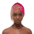 thumbnail image 1 of XASZHN Turban à Franges Multi-Couches pour Femmes Musulmanes Couverture de Chimiothérapie Cancer Rose Vif_002 m, 1 of 4