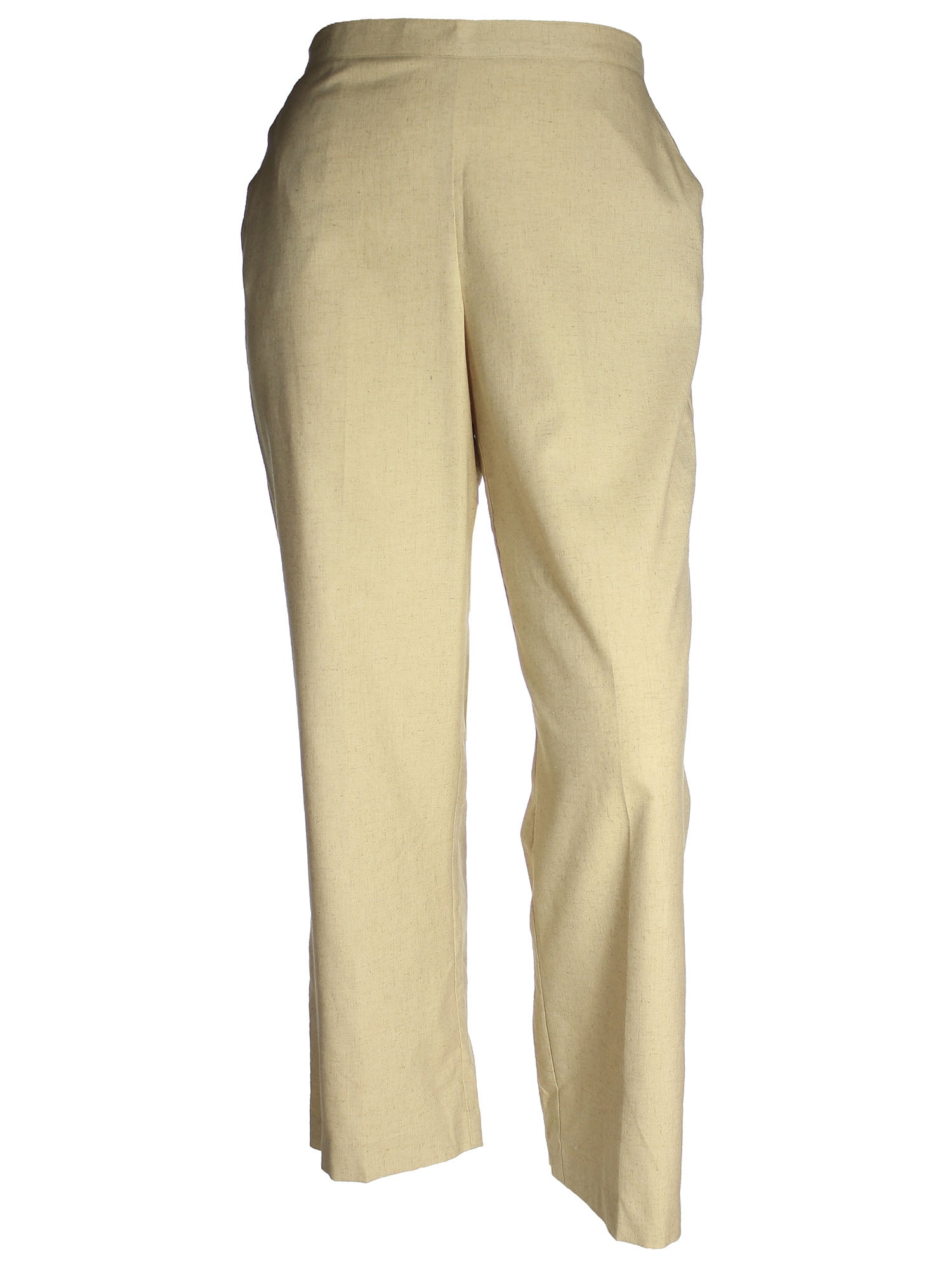 Karen Scott Women's Pull on Flat Front Linen Blend Pants 16 Medium ...