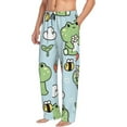 thumbnail image 3 of Kdxio Cute Floral Frog Print Men's Sleep Pajama Pant Lounge Pants with Pockets, 3 of 8