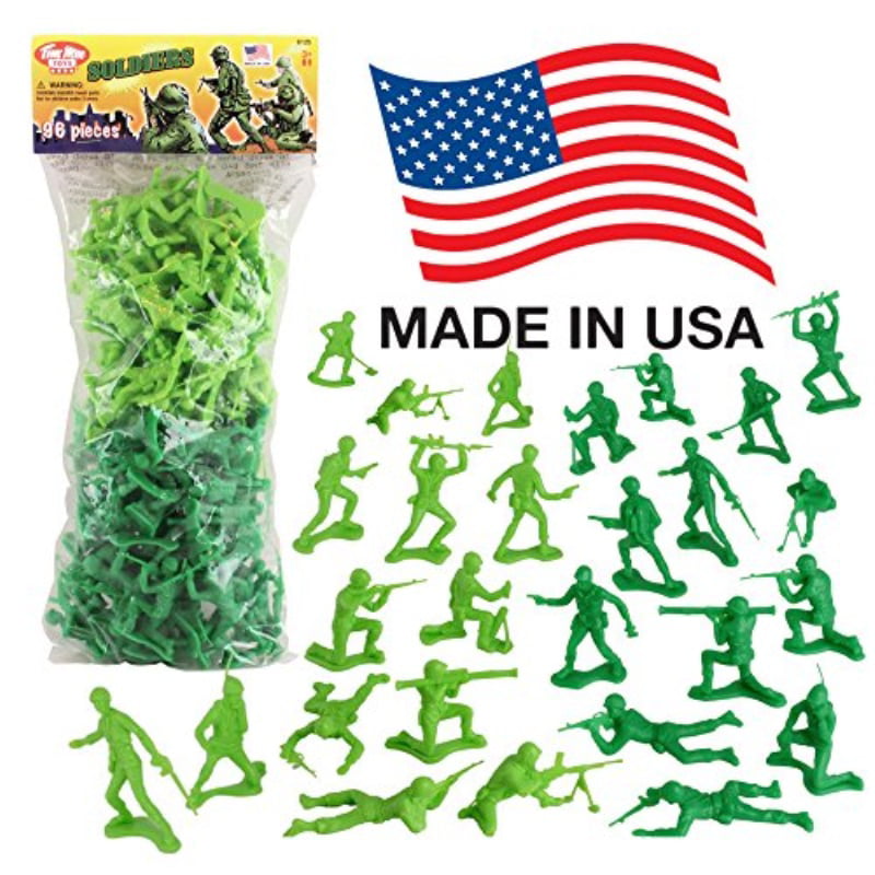 Green vs Green 96pc Soldier Figures Made in USA TimMee Plastic Army Men 
