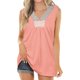 thumbnail image 1 of SAYOO , camisetas sin mangas salvajes a la moda para mujer, chaleco sin mangas con cuello en V y costuras de encaje, camisetas sueltas informales de verano para verano SAYOO  Moda, 1 of 4