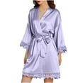 thumbnail image 1 of Gspmoly Robes d'Été pour Femmes, Robe Décontractée pour la Maison pour Femmes à Manches Longues à Col en V, Robe de Nuit en Dentelle Colorée, Taille Unique, Robes de Travail pour Femmes Économies, 1 of 8