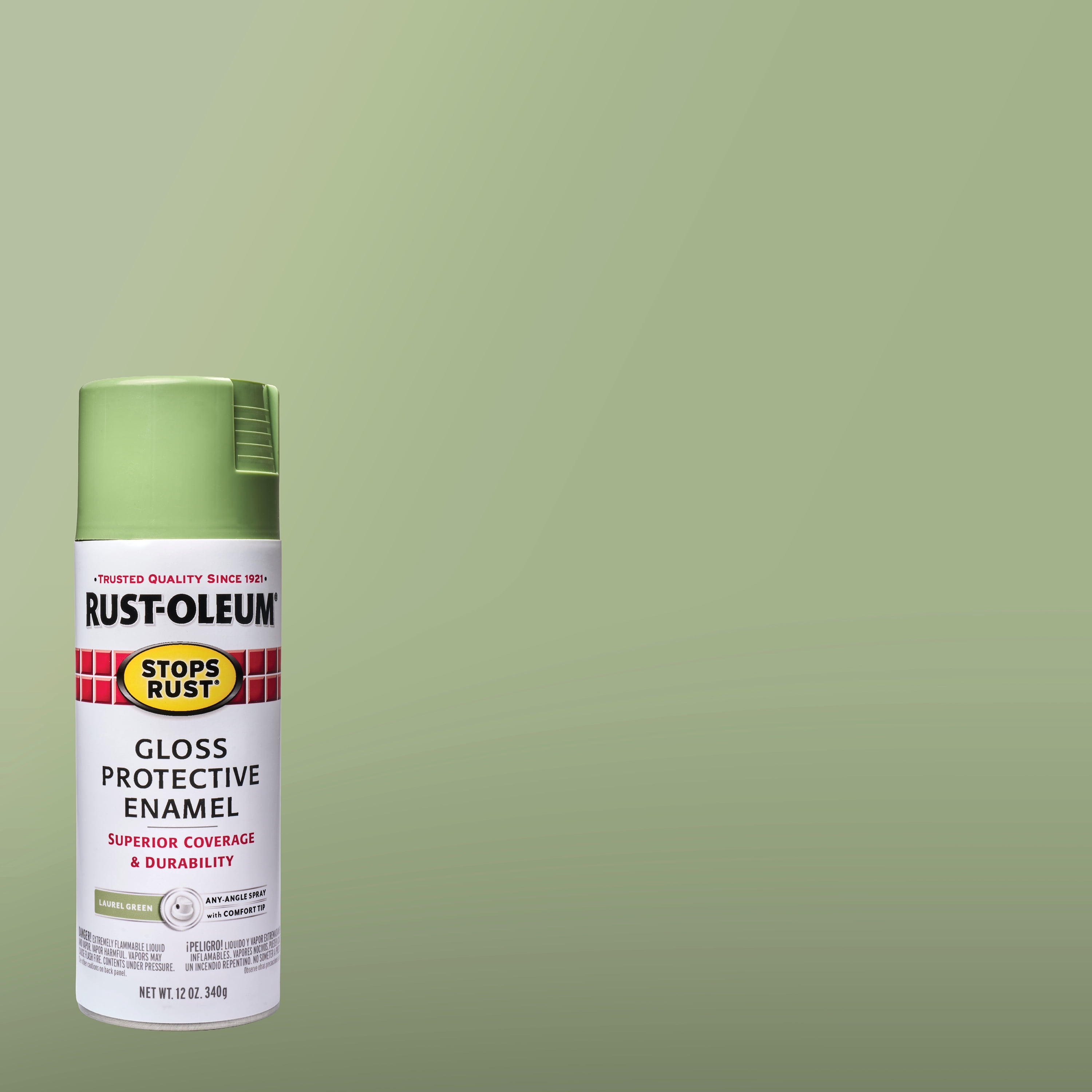 Laurel Green, Rust-Oleum Stops Rust Protective Enamel Gloss Spray Paint-365146, 12 oz
