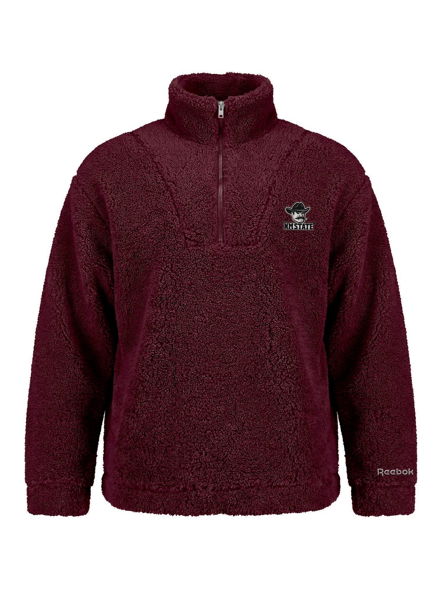 New Mexico State Aggies Reebok Womens Relaxed Fit Qtr Zip Sherpa Pullover