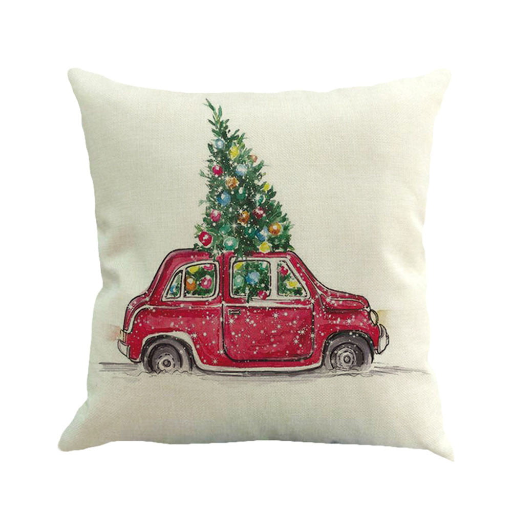 Christmas 18" Square Home Decorative Throw Pillow Case Sofa Waist Cushion Cover 