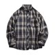 thumbnail image 1 of Blusa y camisa de manga larga con cuello vuelto, camisa informal a cuadros para hombre, blusa holgada juvenil de manga larga con cuello vuelto, blusa de poliéster para hombre, 1 of 8