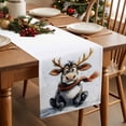 thumbnail image 2 of Table Runner 36 Inch Long - Christmas Cartoon Reindeer Shivering on SnowDecorative Table Scarf,WinterDining Table Runners for Wedding Party Kitchen Dining Tables, 2 of 9