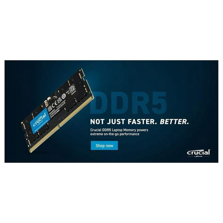 Crucial 64GB (2 x 32GB) DDR5-5600/PC5-44800 SDRAM - 5600 MHz Crucial 64GB (2 x 32GB) DDR5-5600/PC5-44800 SDRAM - 5600 MHz
