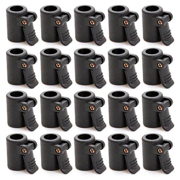 CEORPER 20Pcs Tent Poles Connector Plastic Camping Tent Awning Poles Adjuster Clamp Grip