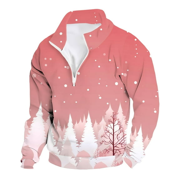 Long Sleeve Shirts for Men Mens Christmas Plus Size Hoodless Pullovers Fashion Sweatshirts Holiday Logo Print Clothing Tops Hop Oversized Sweatshirts Dressing Jacket Men Mens Christmas Hoodies Red L