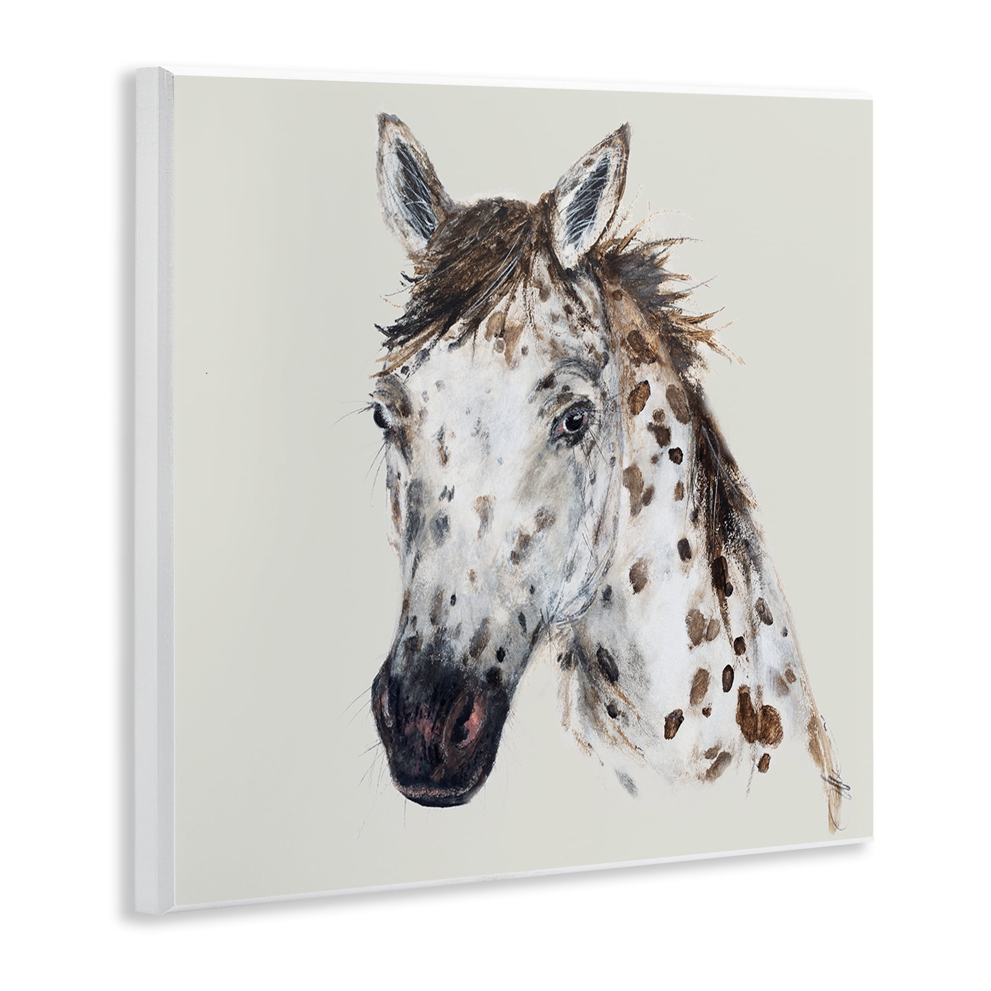 Stupell Industries Charming Spotted Horse Animals Painting Unframed Art Print Wall Art, 12 x 12