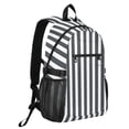 thumbnail image 2 of JIALIOU 14" Laptop Backpack Waterproof Airline Approved Stylish Casual Daypack for Travel Business College Work, Dark Gray and White Striped, 2 of 8