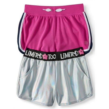 Girls Terry Shorts - Limited Too Metallic and French Terry Shorts, 2-Pack (Big Girls)
