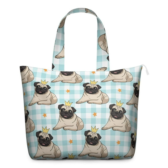Sac de Week-End Imprimé Chien Drôle, Design Chiot Mignon pour Femmes, Sac Léger pour les Passionnés de Chiens