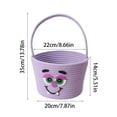 thumbnail image 3 of 1Pack Halloween Spooky Monster Woven Hand Basket, 13.78in Total Height Cotton Rope Organizer Bin, Holiday Candy & Decor Storage Tote Basket (N), 3 of 6