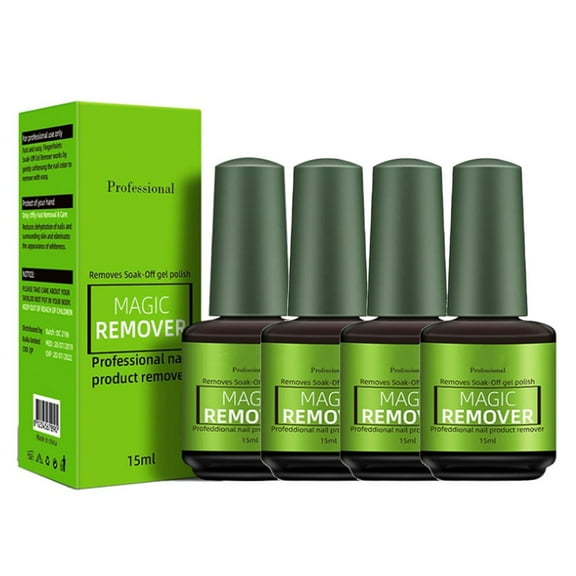 4Pcs Gel Nail Polish Remover - Mild Gel Nail Polish Remover 15Ml, Soak-Off Formula (4Pcs), Nail Polish Easter Mother'S Day Nail Care Makeup Organizers