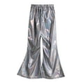 thumbnail image 3 of DPOIS Unisex Kids Stage Shiny Metallic Bell-bottom Cropped Pants, 3 of 7
