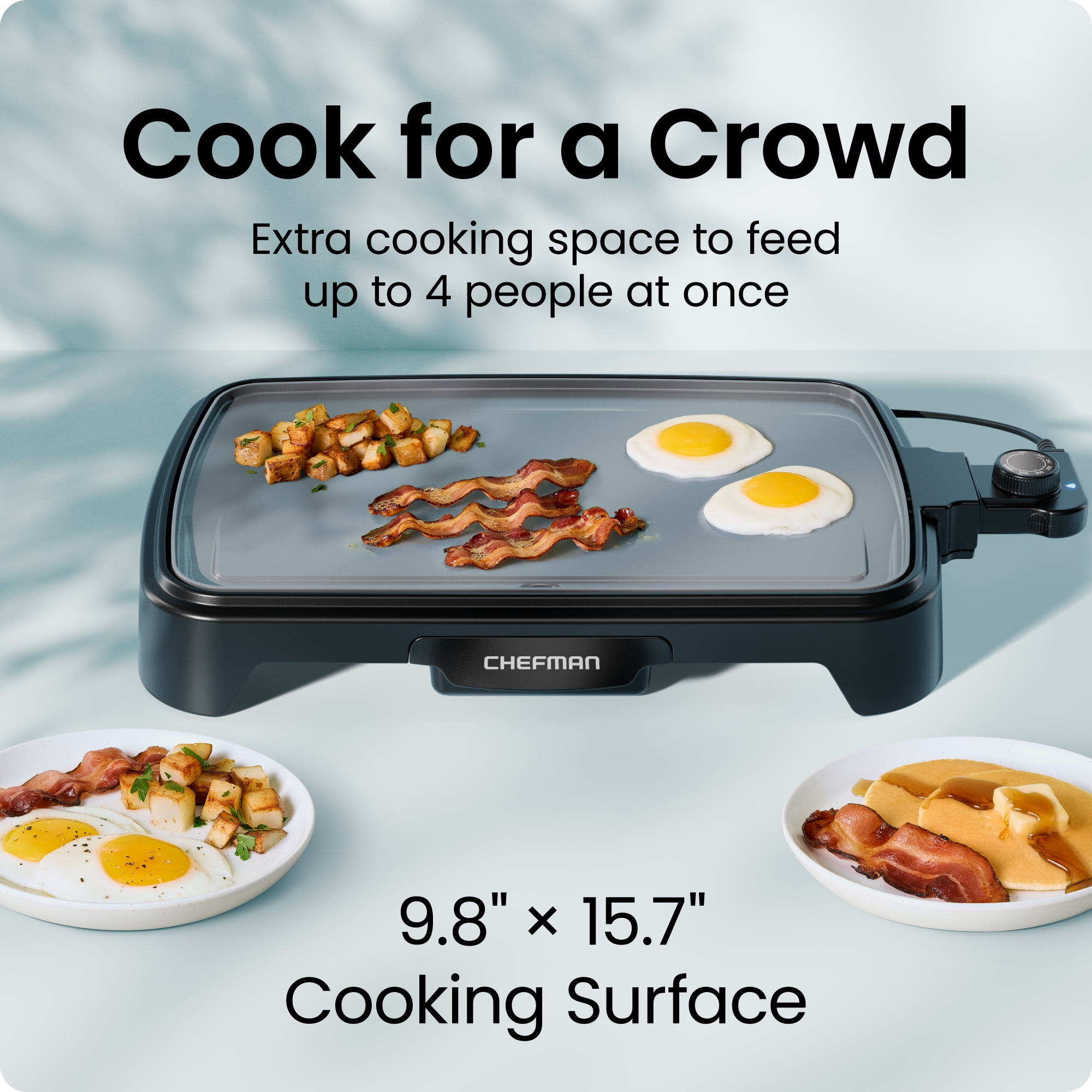 Chefman All-Purpose 10" x 16" Nonstick Griddle, Grey
