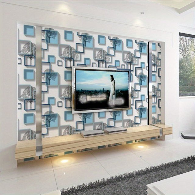 1 Roll Solid Color Checkered Wallpaper, Self-Adhesive Waterproof And Moistureproof Wallpaper, For Dormitory Home Living Room Bedroom, Background Wallpaper, Multicolor Wall Sticker