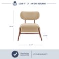 thumbnail image 5 of BELLEZE Mid Century Modern Velvet Accent Chair, Elegant Vintage Style Armless Seating, Contemporary Design For Living Room, Bedroom, Office - Quinton (Beige), 5 of 7