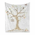 thumbnail image 1 of Tree of Life Soft Flannel Fleece Throw Blanket, Mature Apple Fying Birds and the Nest Fruit Family Nature Food Image, Cozy Plush for Indoor and Outdoor Use, 50" x 60", Multicolor, by Ambesonne, 1 of 5