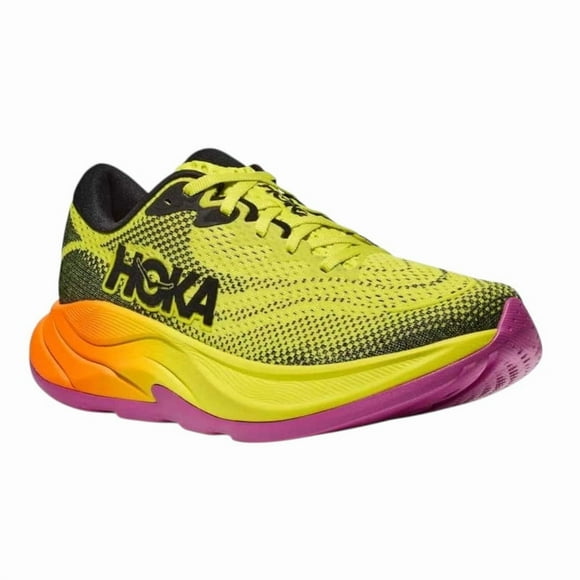 Tenis HOKA Rincon 4 color amarillo, exterior malla 100% y suela de espuma de poliuretano 100%