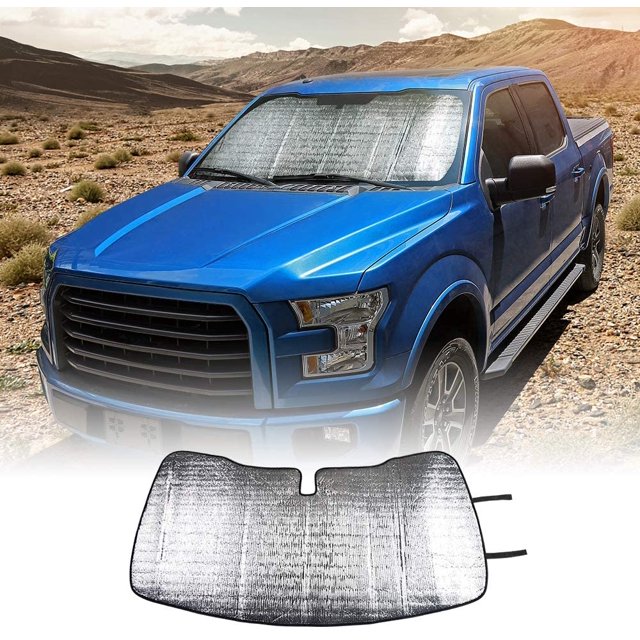 RT-TCZ Windshield Sunshade UV Ray Reflector Sunshade Visor for Ford F150 F250 F350 Trucks (2015+)