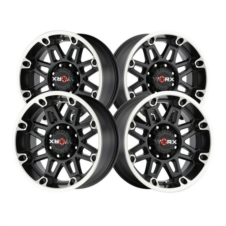 20x9 Worx 811U Conquest Satin Black W/Diamond Cut Wheel 8x180