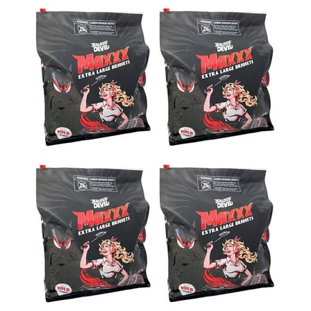 XL All Natural Hardwood Charcoal Grilling Pillow Briquets, 10 Pound (4 Pack)