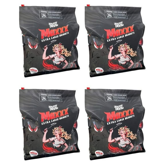 XL All Natural Hardwood Charcoal Grilling Pillow Briquets, 10 Pound (4 Pack)
