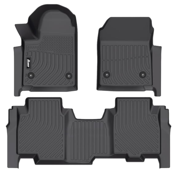 Ikon Motorsports 3PCS 3D TPE All Weather Waterproof Floor Mats Cargo Liner Carpets For 2024-2026 Chevy Silverado EV & GMC Sierra EV 85131720 86808230