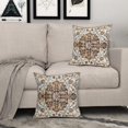 thumbnail image 6 of Merry-XMAS 20" x 20" Victorian Printed Brown Cotton Decorative Pillow Cover, 6 of 6