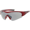 thumbnail image 2 of TR-90 Wrap Semi Rimless Sports Sunglasses Neutral Colored Lens 73mm (Red / Smoke), 2 of 4