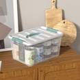 thumbnail image 4 of Vababa 14 L Clear Latch Storage Bins with Top Handle, 4 Pack Plastic Storage Box with Lid, 4 of 8