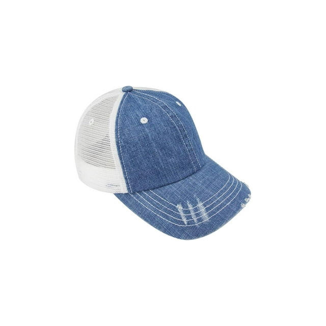TopHeadwear Denim Mesh Adjustable Cap - Denim Blue