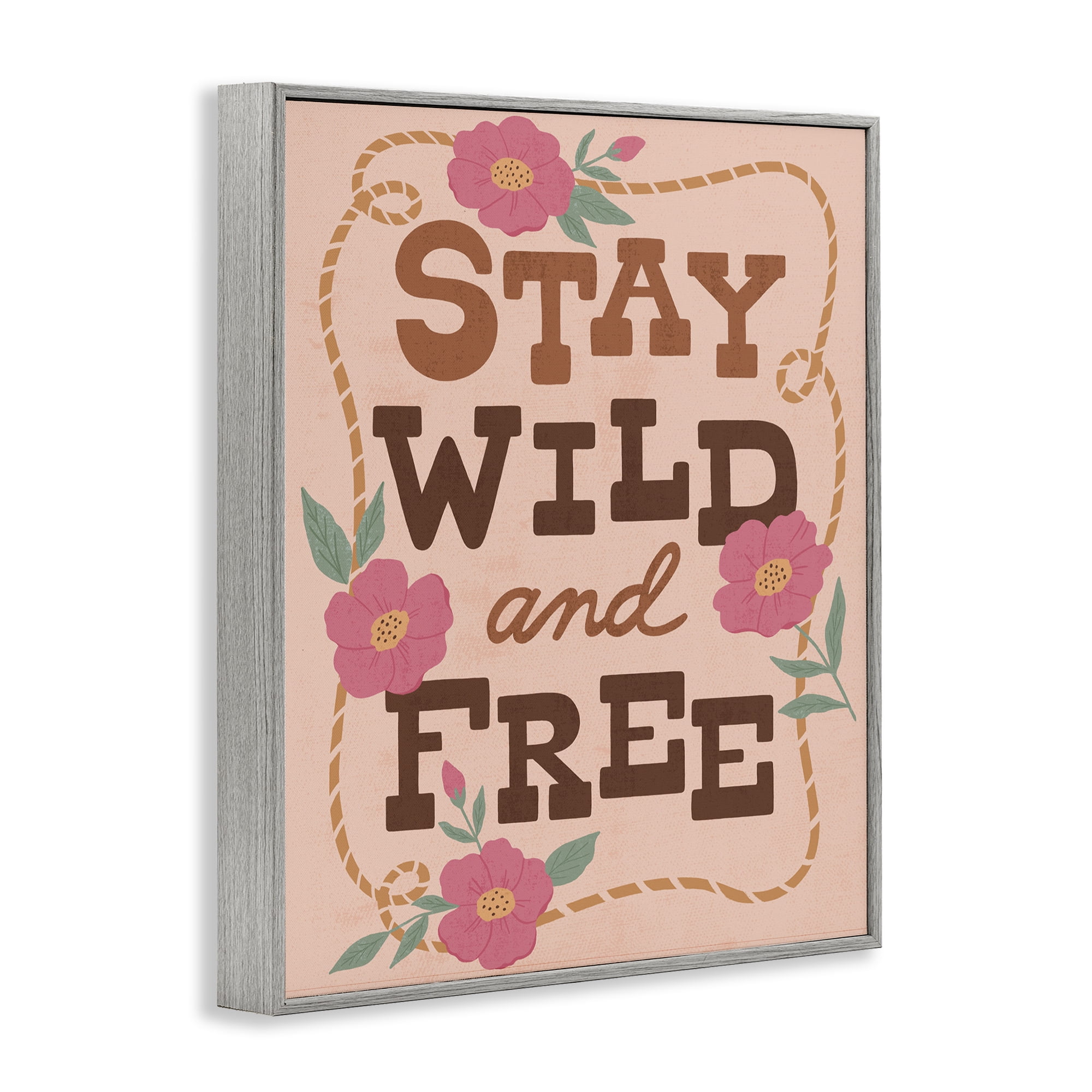 Stupell Industries Wild & Free Boho Girl Gray Framed Giclee Art, design by Nina Seven