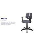 thumbnail image 2 of Flash Fundamentals Mid-Back Gray Mesh Swivel Task Office Chair with Pivot Back and Arms, BIFMA Certified, 2 of 9