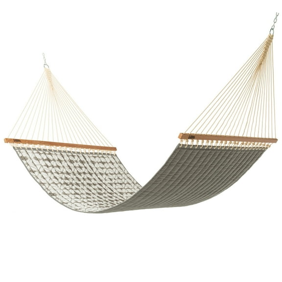 Hatteras Hammocks Large 13 ft L x 55 in W Quilted Sunbrella Hammcok - Midori Stone