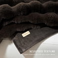 thumbnail image 5 of EverGrace Ultra Soft Luxury Fluffy Faux Rabbit Fur Throw Blanket, Thick Warm Bubble Throw for Bed, Cozy Plush Reversible Blankets for Couch, Chair, Sofa, Dark Brown, 60x80 Inches, 5 of 8