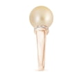 thumbnail image 3 of Angara Golden South Sea Cultured Pearl Collar Ring with Diamonds in 14K Rose Gold for Women | June Birthstone Jewelry for Her, 3 of 8