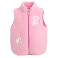 thumbnail image 1 of Chaleco Barbie para niñas pequeñas con piel de oveja sintética con cremallera, color rosa, talla 5, 1 of 5