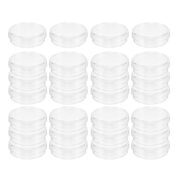 OULII 100Pcs Lab Grade Transparent Petri Dishes for Microbiology Observation and Cell Study Use