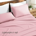 thumbnail image 4 of Ivy Union Microfiber Sheet Set - 3-Pieces - Breathable - Deep Pocket, Twin, Light Pink, 4 of 10